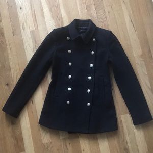 Zara black wool pea coat